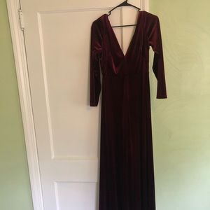 Azazie red velvet dress